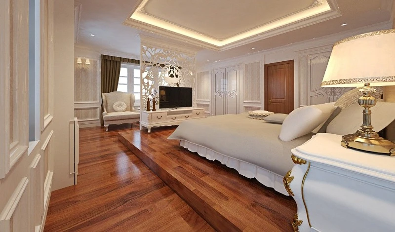 Mẫu sàn gỗ hương đỏ phong cách cổ điển