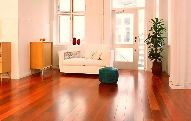 Mẫu sàn gỗ hương đỏ phong cách hiện đại