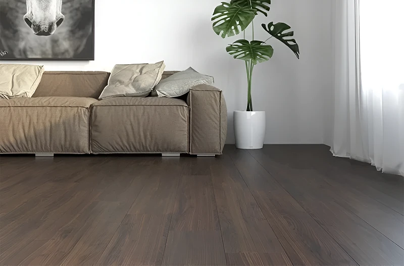 Sàn gỗ công nghiệp màu óc chó đẹp