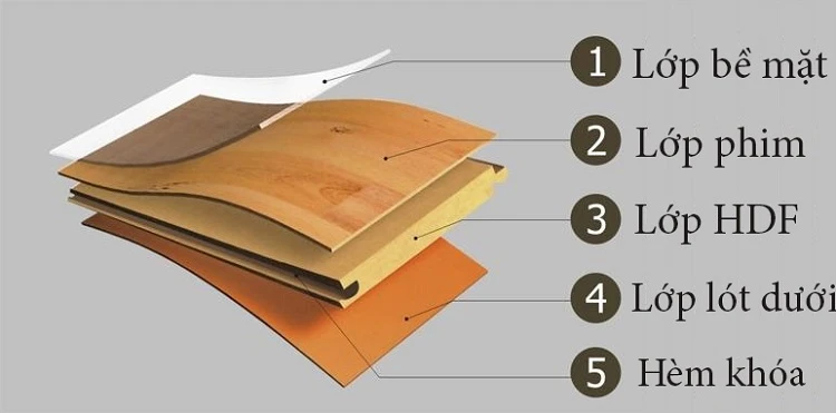 Cấu tạo của sàn gỗ công nghiệp