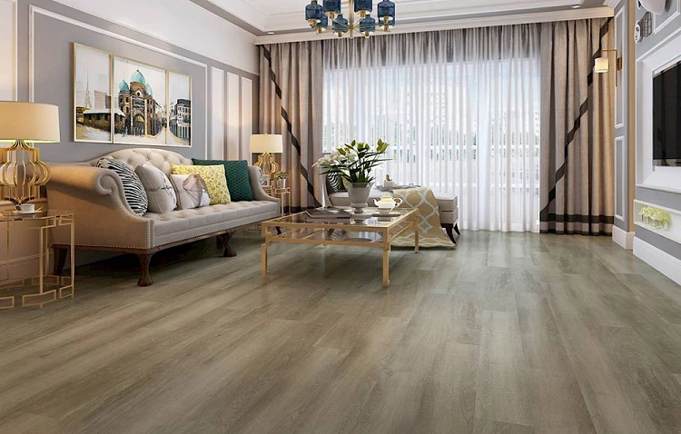 Mẫu sàn gỗ công nghiệp Ninh Bình màu xám nâu đơn giản
