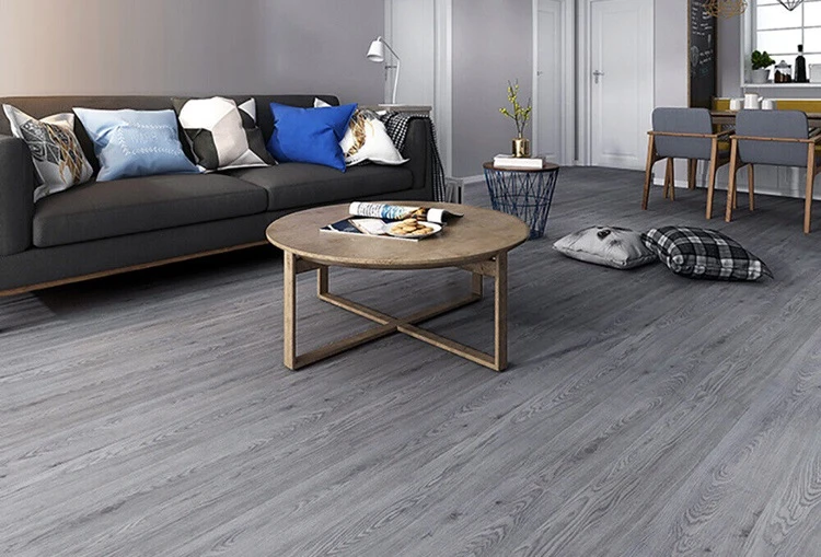 Mẫu sàn nhựa giả gỗ màu xám đẹp mắt và sang trọng