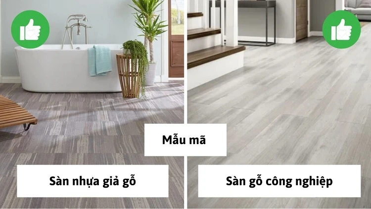 So sánh về tính thẩm mỹ và mẫu mã của hai loại sàn